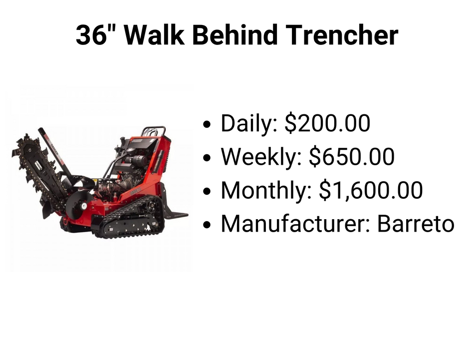 36" Walk Behind Trencher