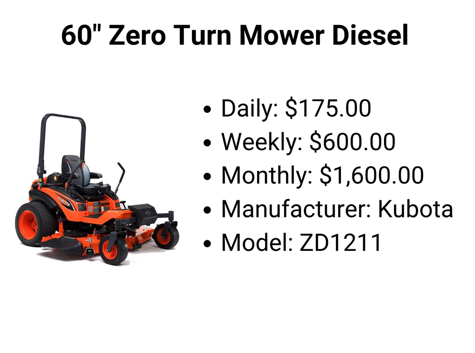 60" Zero Turn Mower Diesel