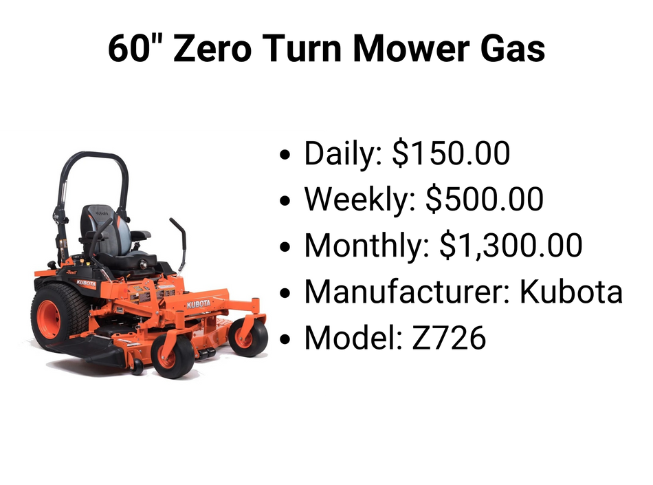 60" Zero Turn Mower Gas
