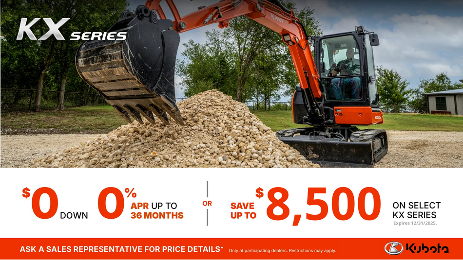 Save Up to $8,500 on Select KX Series!