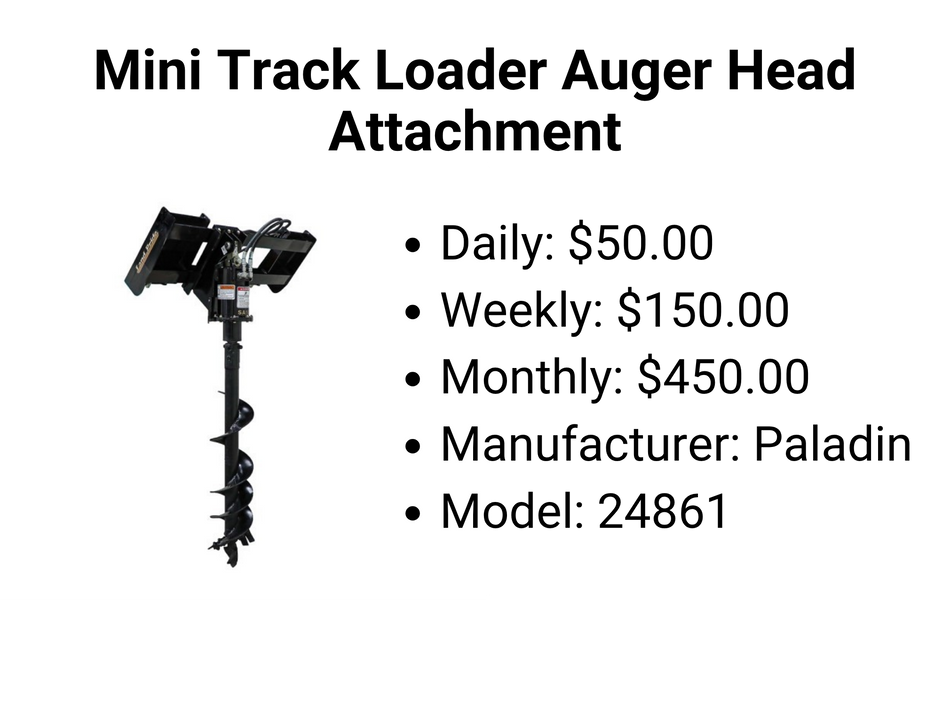 Mini Track Loader Auger Head Attachment
