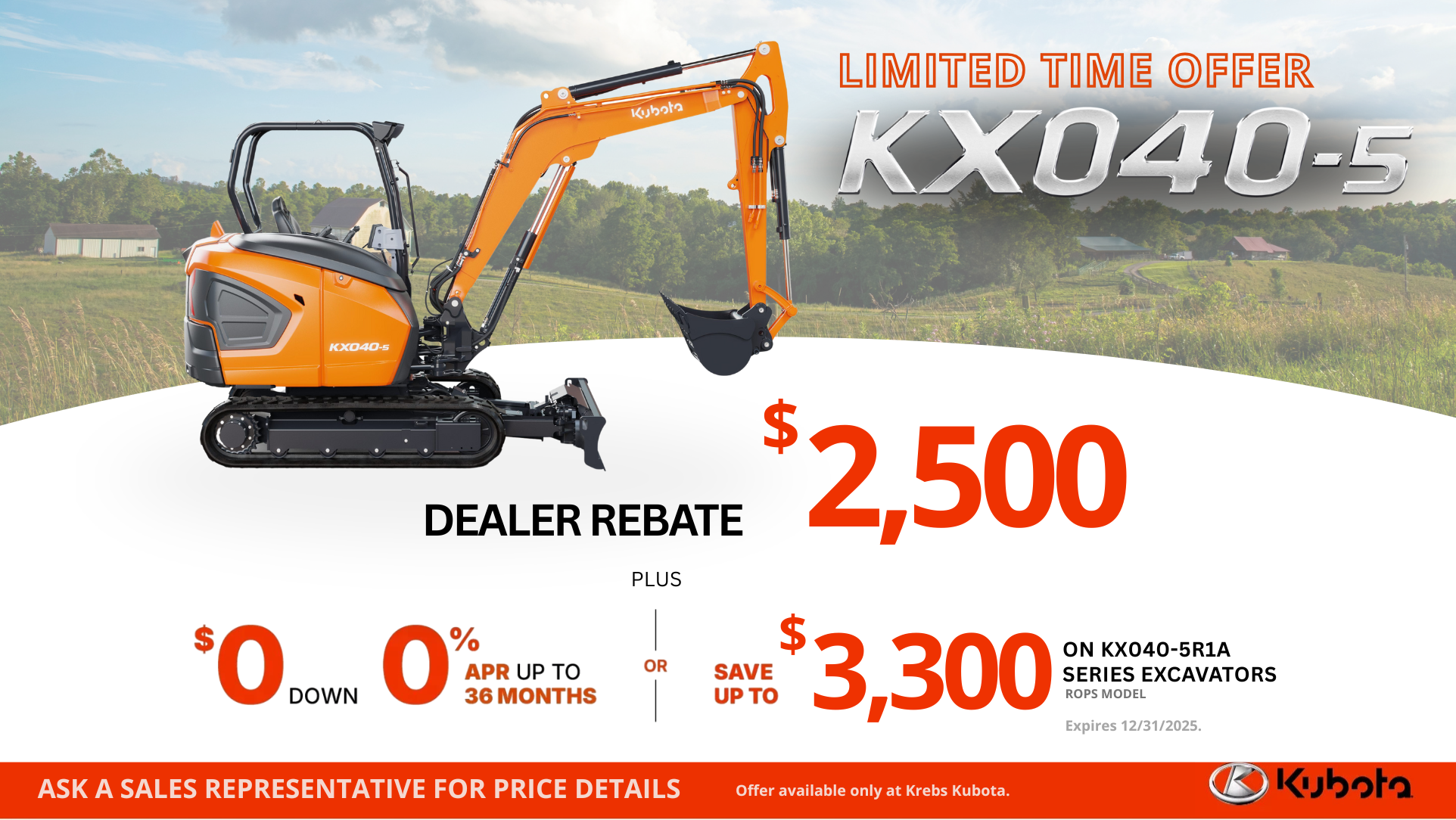 LIMITED TIME $2,500 DEALER REBATE!