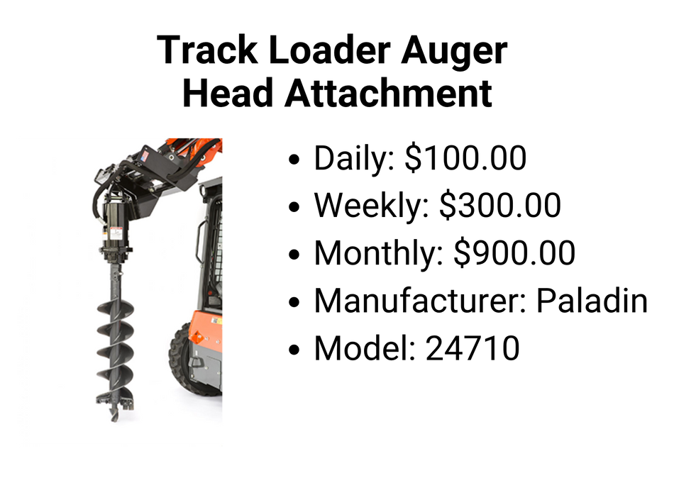 Track Loader Auger Head Attachment