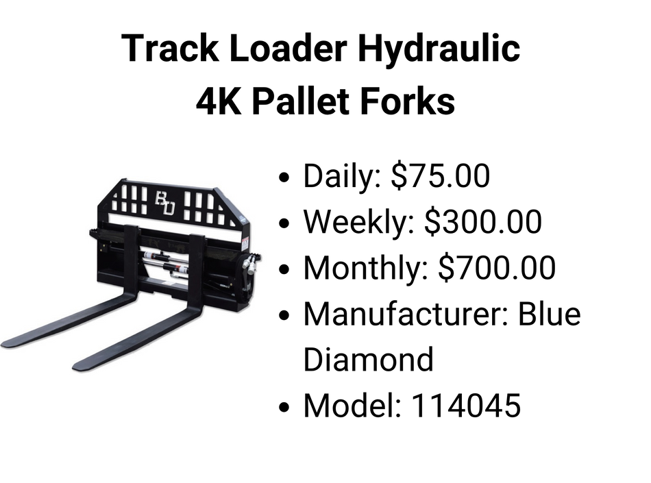 Track Loader Hydraulic 4K Pallet Forks