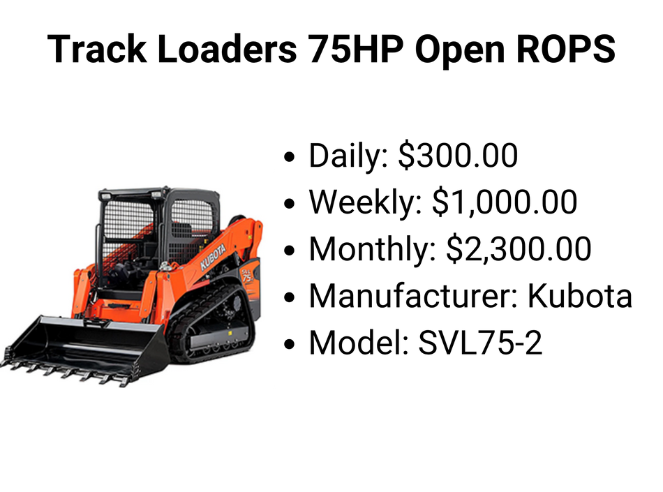 Track Loaders 75HP Open ROPS
