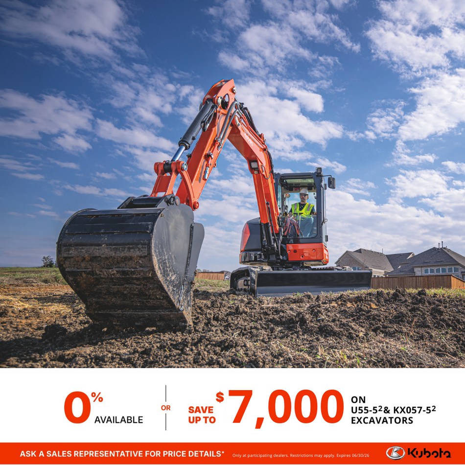 SAVE UP TO $7,000 ON U55-5 & KX057-5!